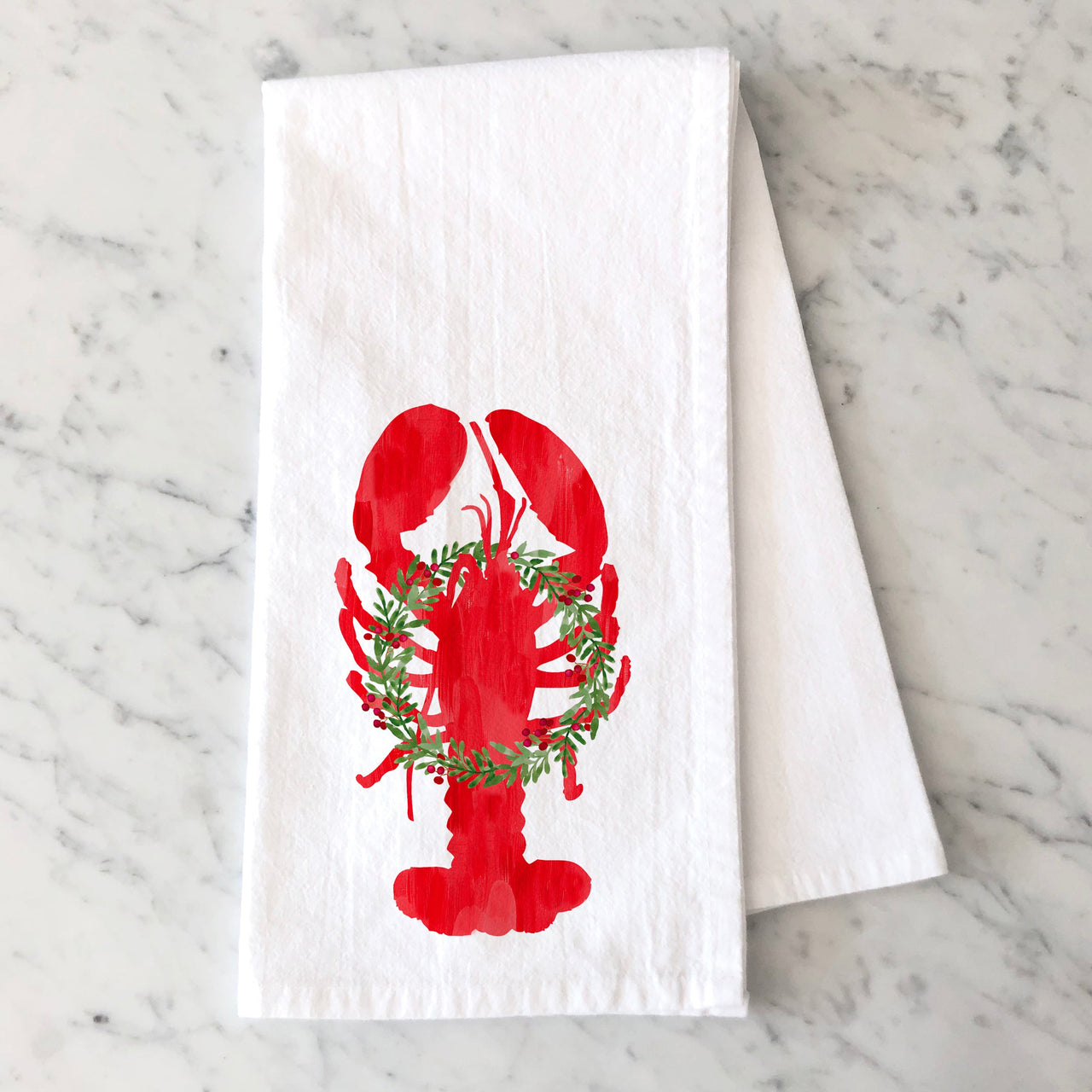 Holiday Lobster Tea Towel Tea Towel by Gert & Co