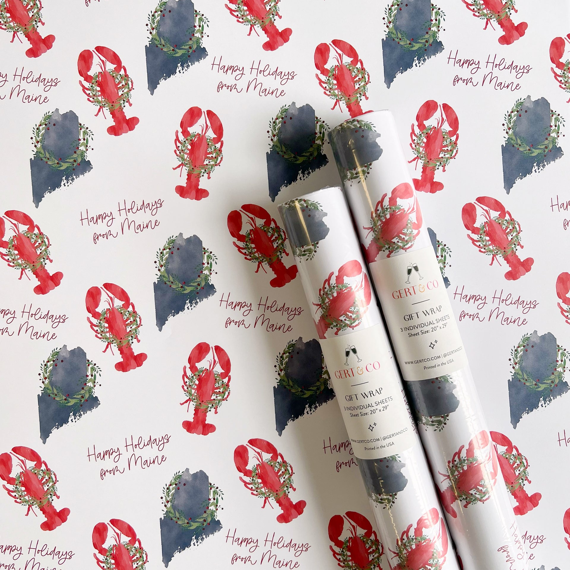 Maine Holiday Gift Wrap by Gert & Co