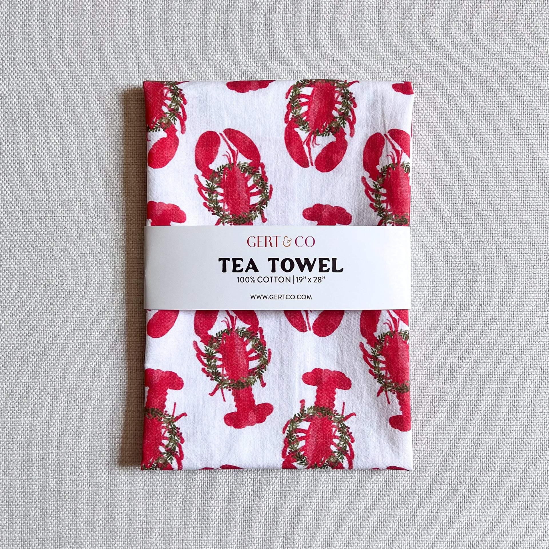 Holiday Lobsters Tea Towel Tea Towel by Gert & Co