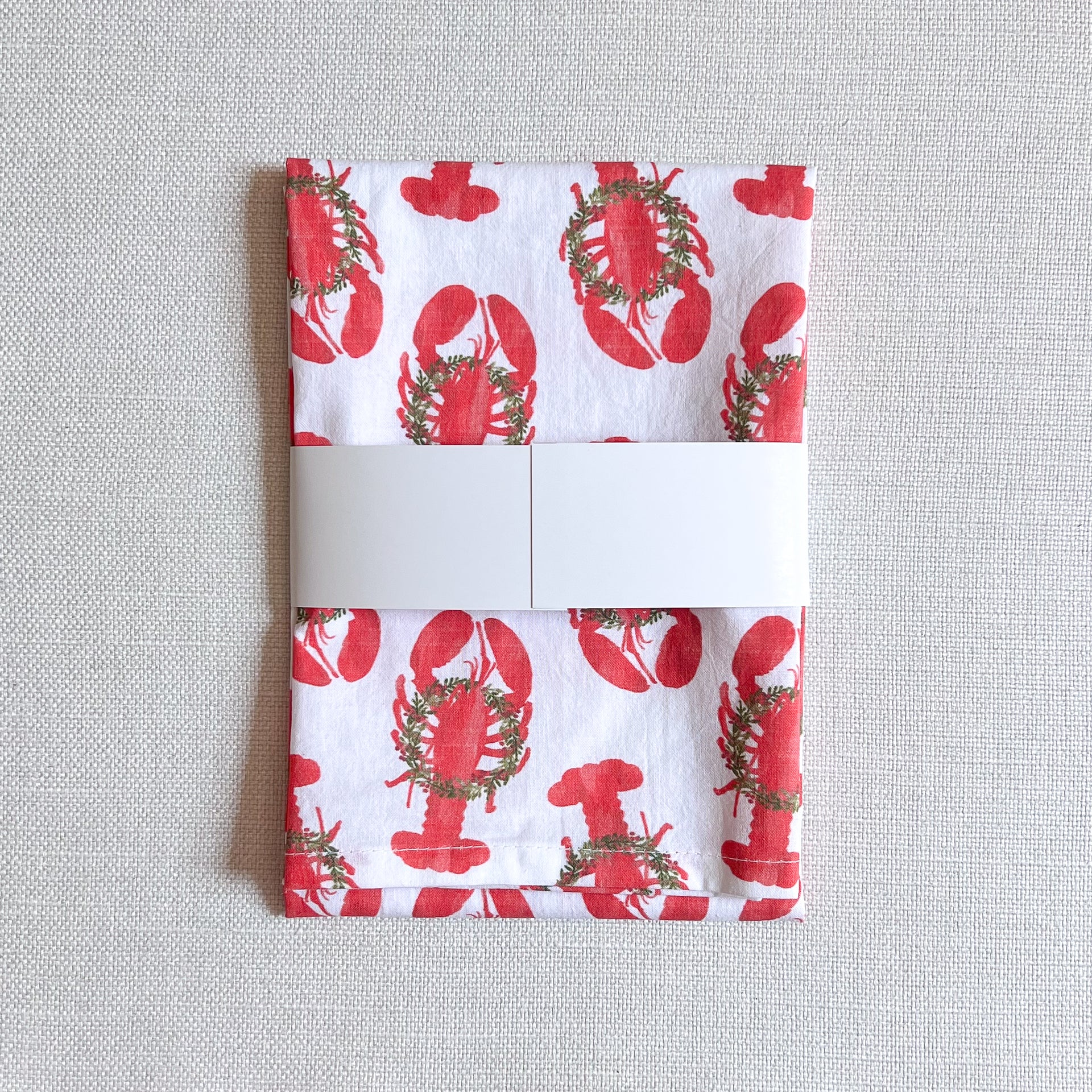 Holiday Lobsters Tea Towel Tea Towel by Gert & Co