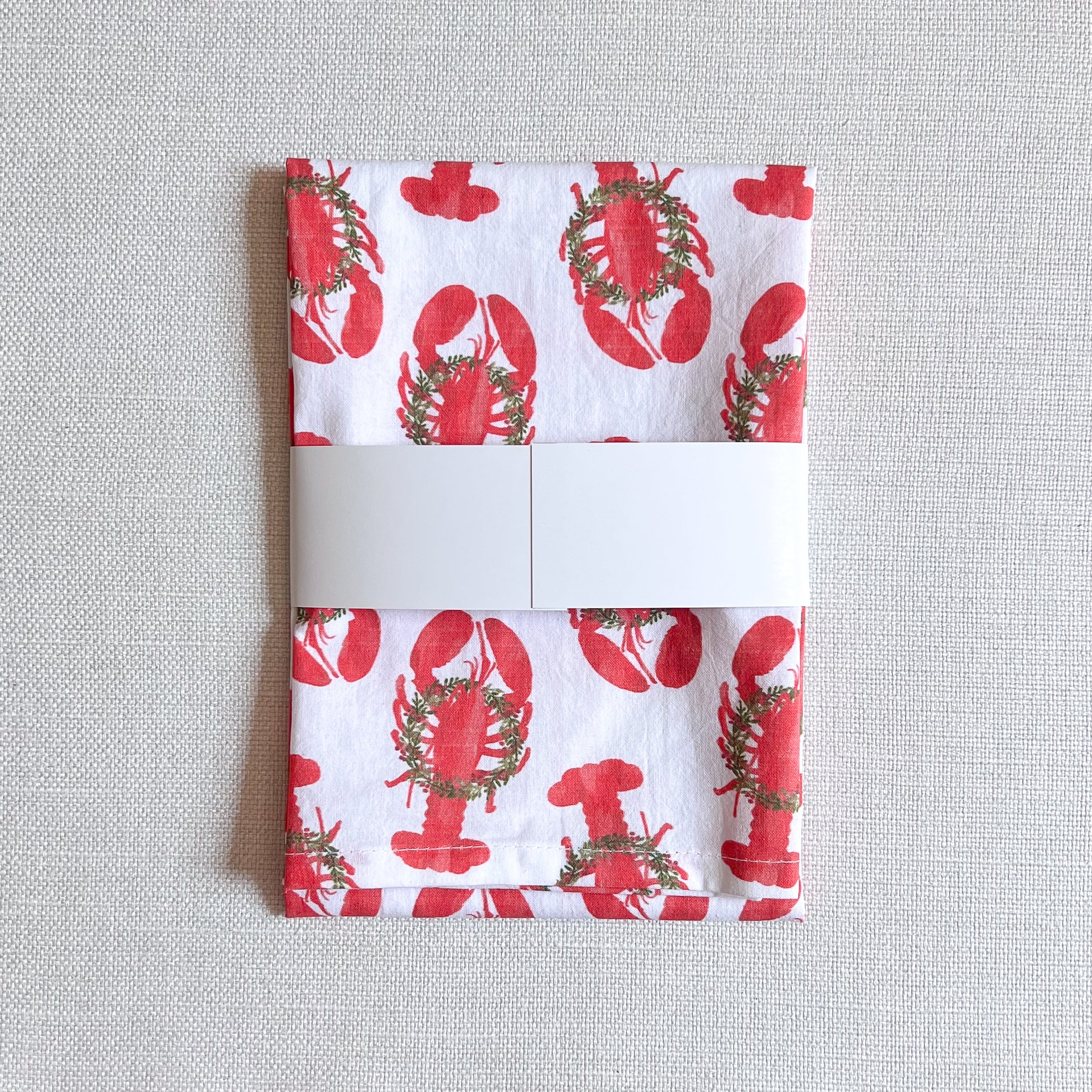 Holiday Lobsters Tea Towel Tea Towel by Gert & Co