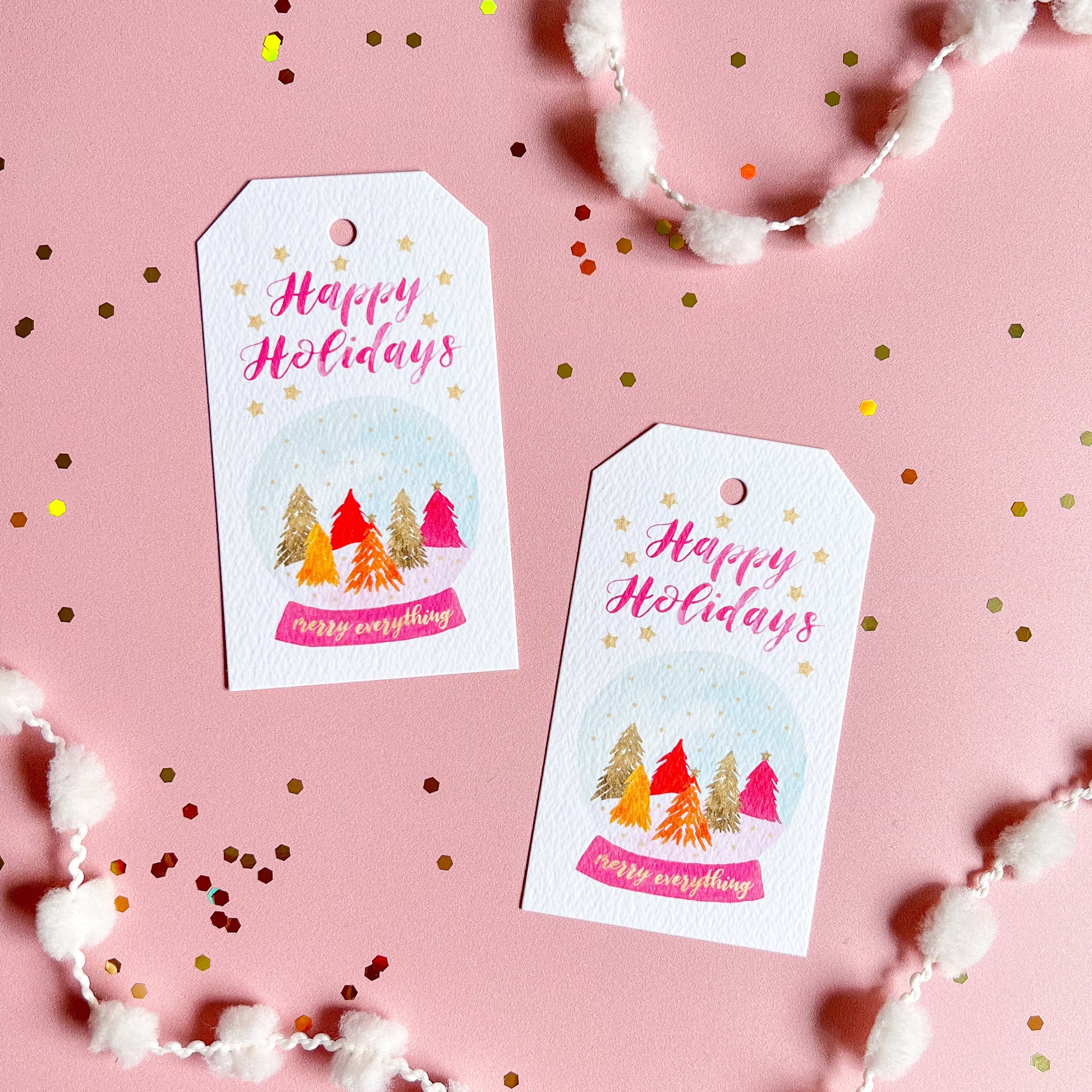 Merry Everything Snow Globe Holiday Gift Tags by Gert & Co