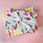 Pink Holly Holiday Gift Wrap