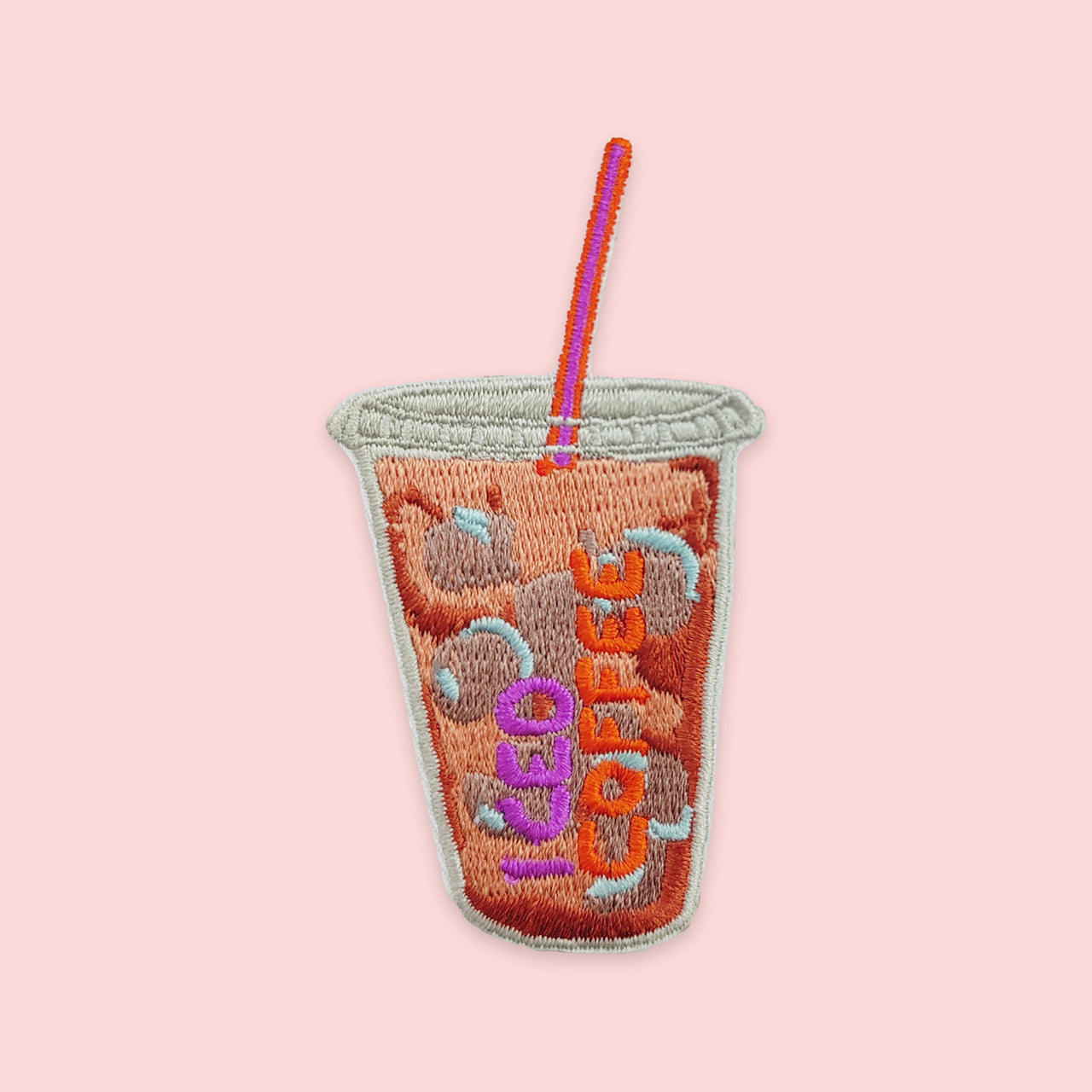 Iced Coffee Iron-On Patch