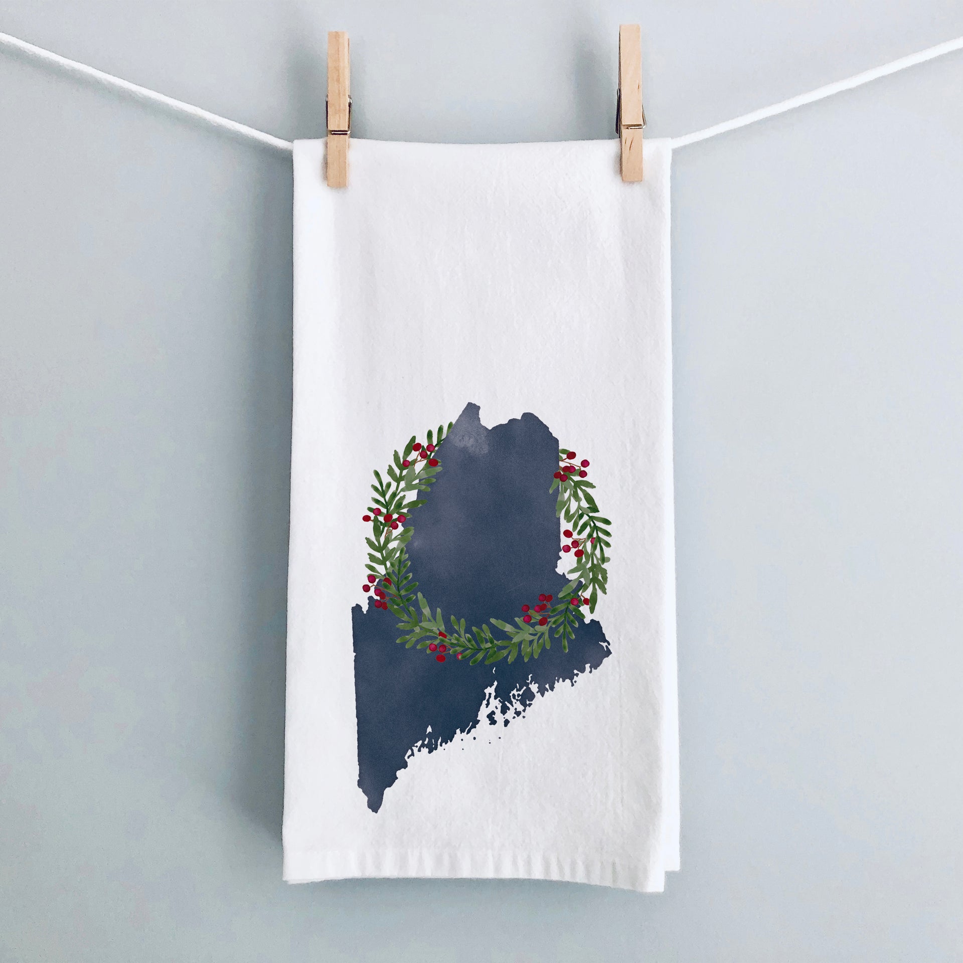 Maine Christmas Tea Towel by Gert & Co