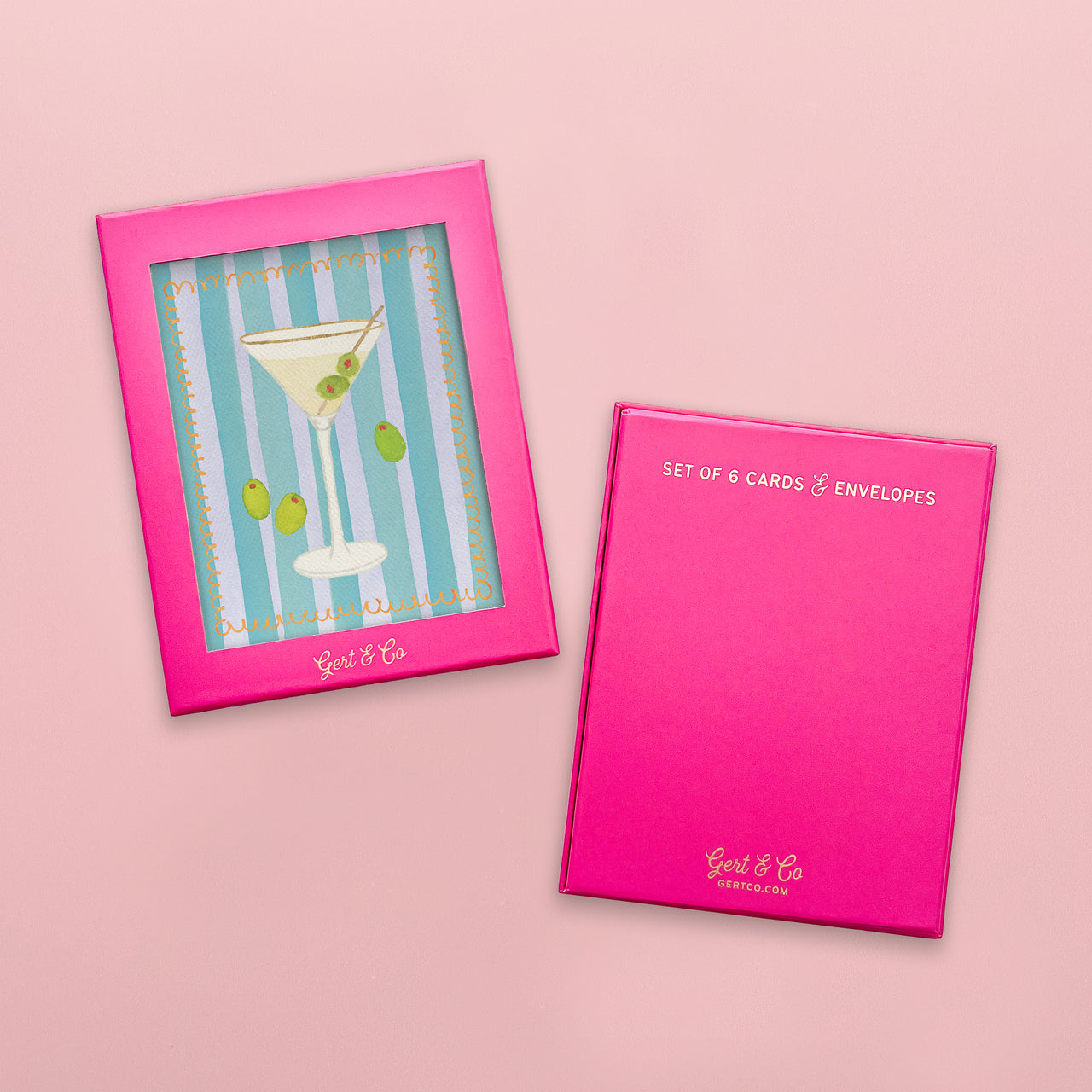 Watercolor Martini Greeting Cards, Set of 6