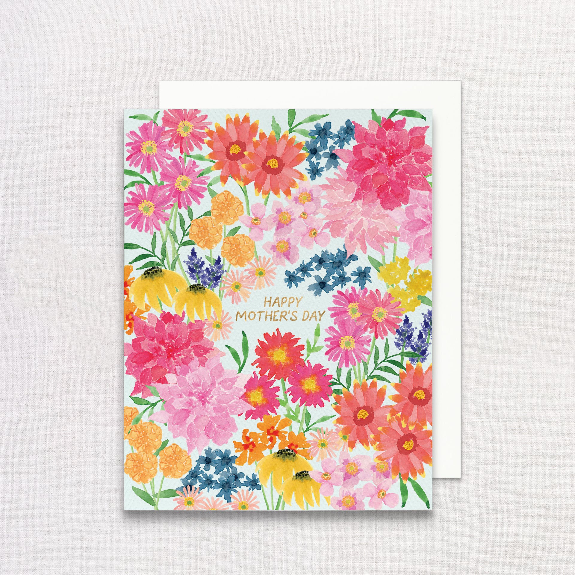 Floral card with 'Happy Mother's Day' in gold foil