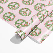 Peace Wreath Gift Wrap Rolled