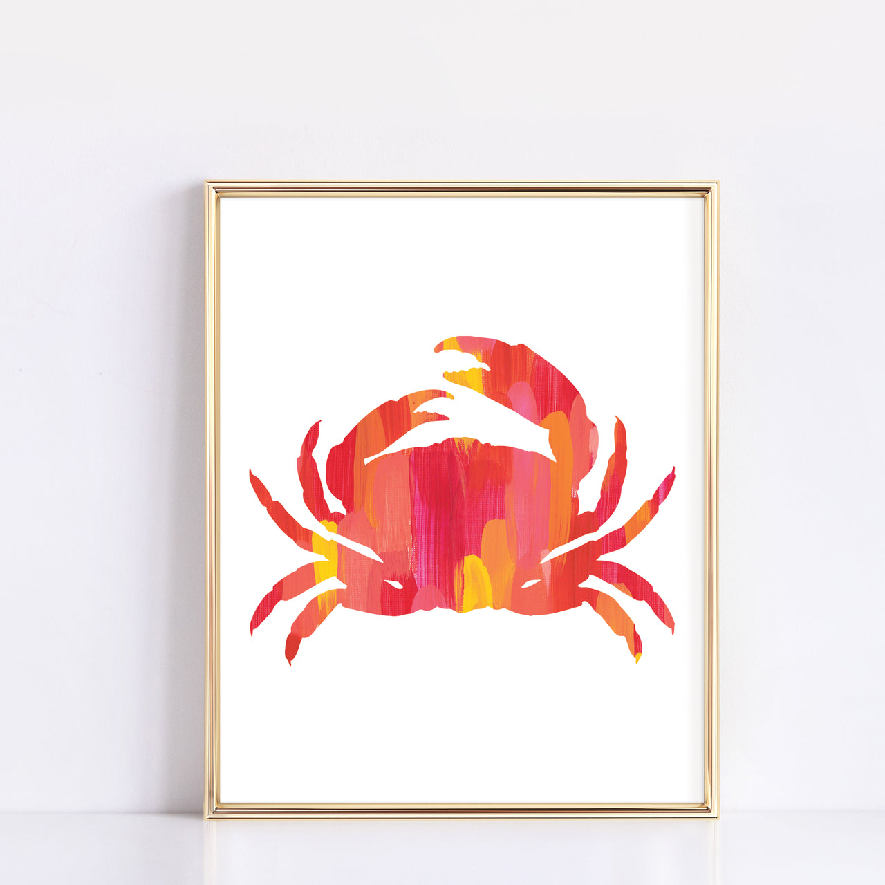 Bright Pink & Orange Crab Print by Gert & Co