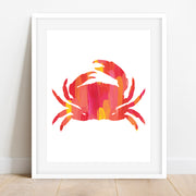 Bright Pink & Orange Crab Print by Gert & Co