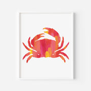 Bright Pink & Orange Crab Print by Gert & Co