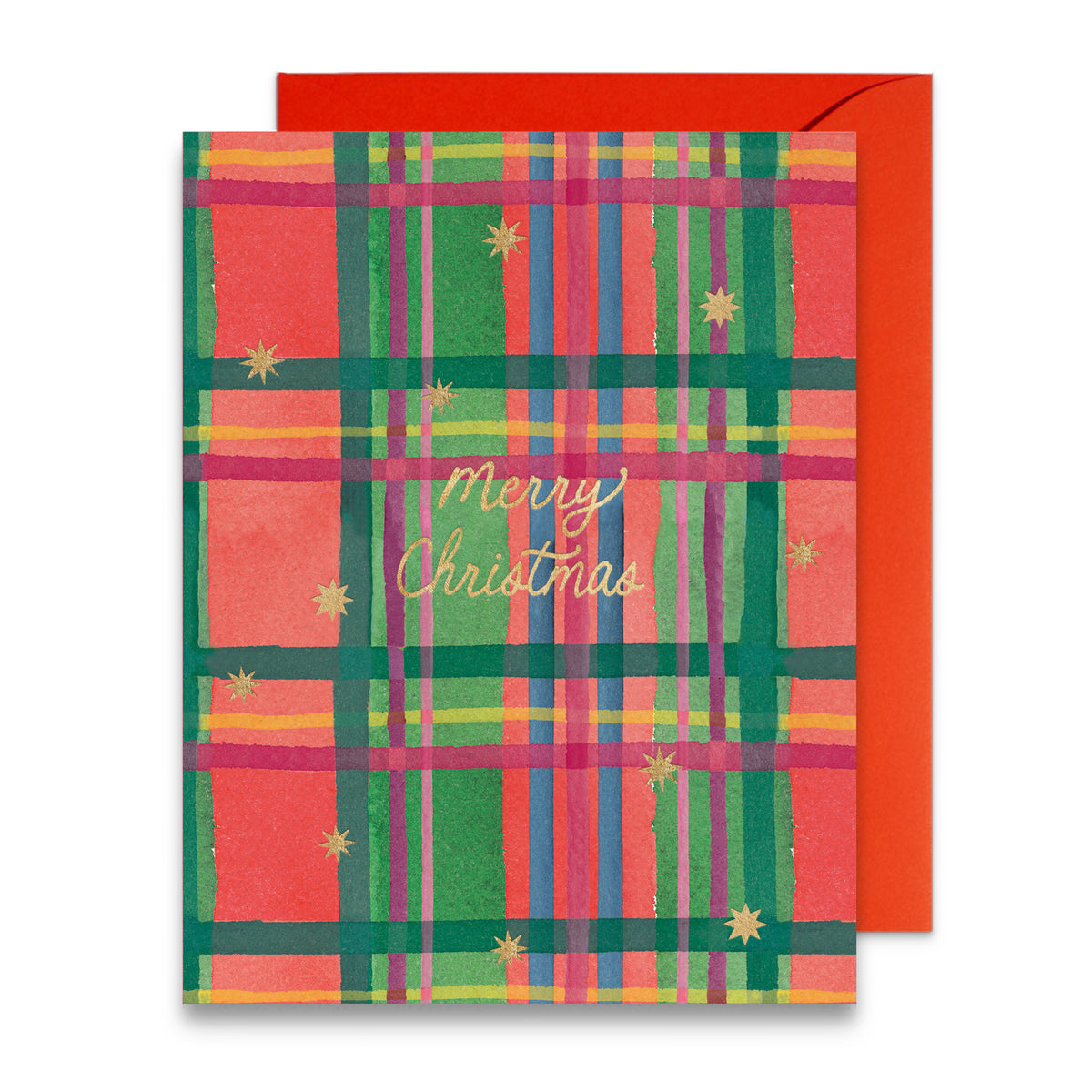 Plaid Merry Christmas Greeting Card, Set of 6
