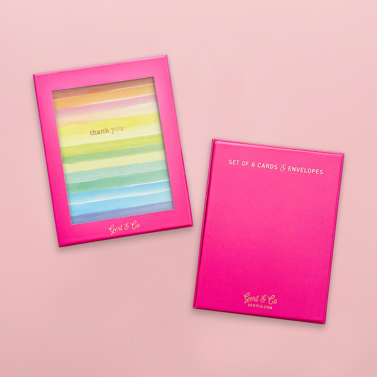 Colorful Stripes Thank You Greeting Cards, Set of 6