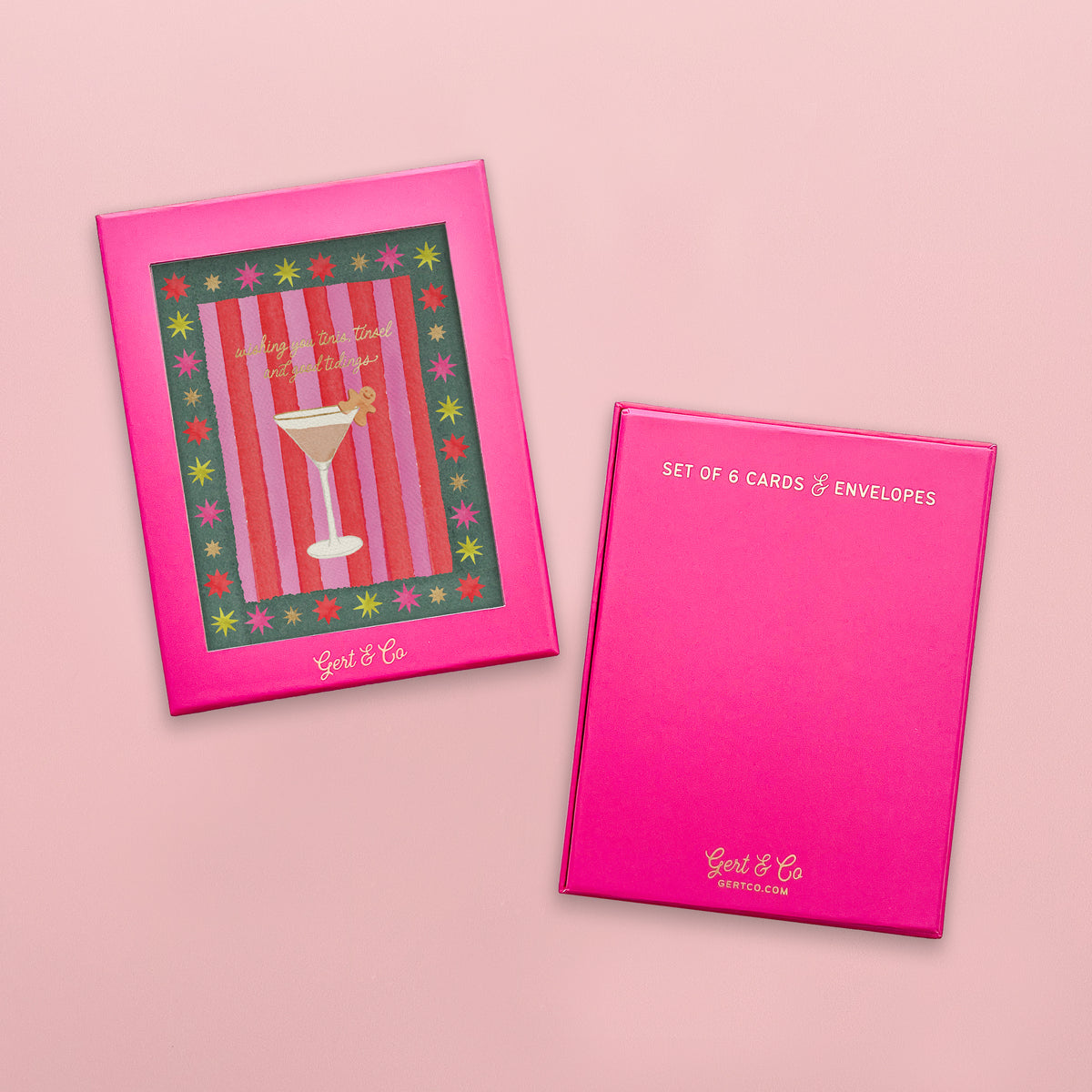 Tinis, Tinsel & Good Tidings Christmas Card, Set of 6