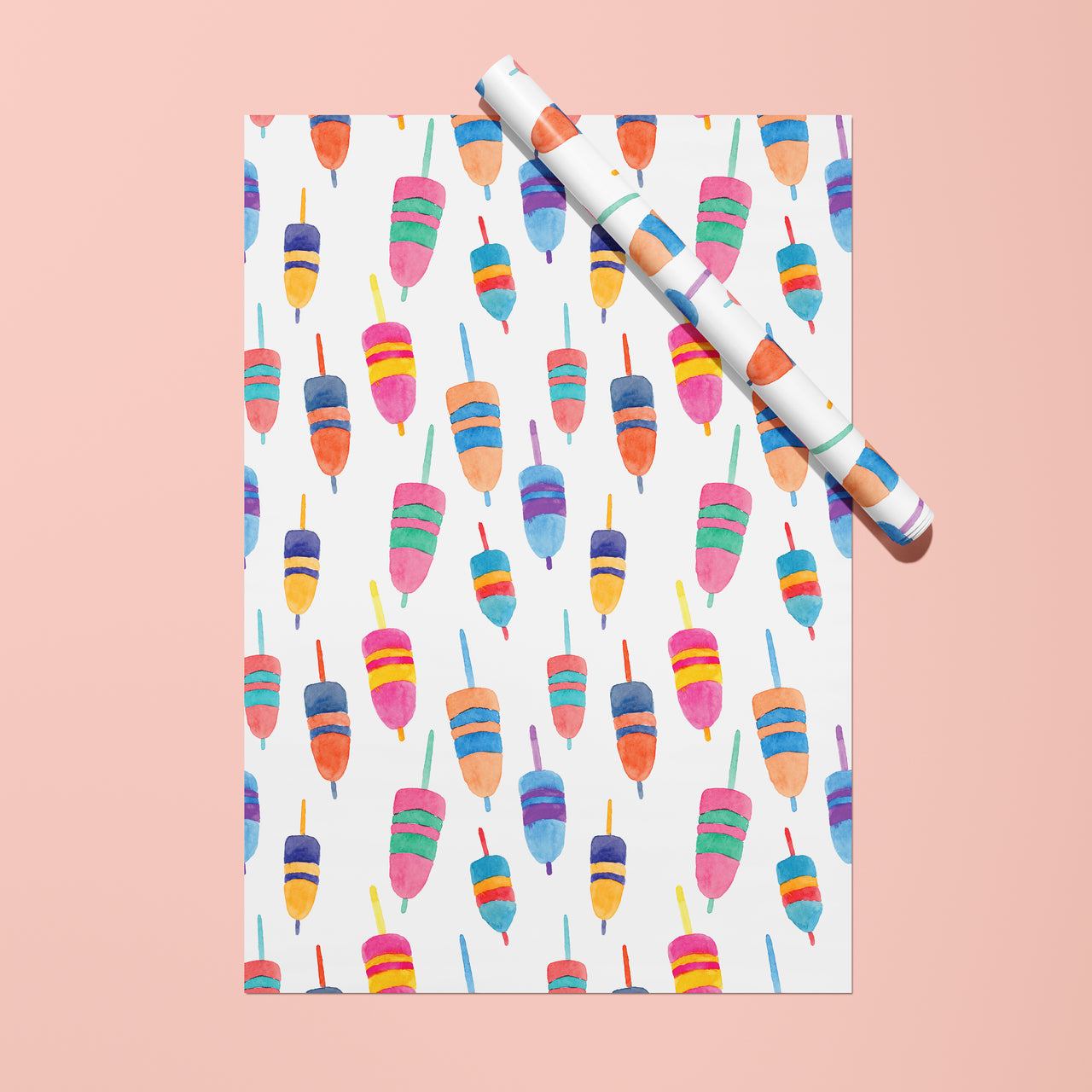 Colorful Watercolor Buoys Gift Wrap by Gert & Co