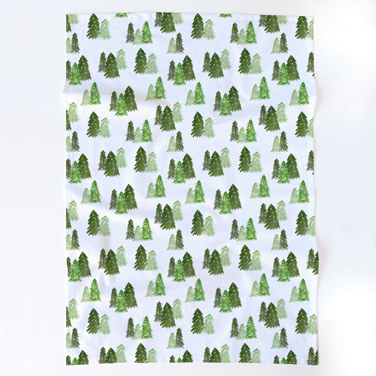 Watercolor Forest Trees Tea Towel