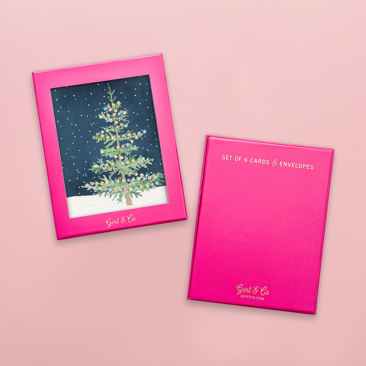 Whimsical Christmas Tree Greeting Cards, Set of 6