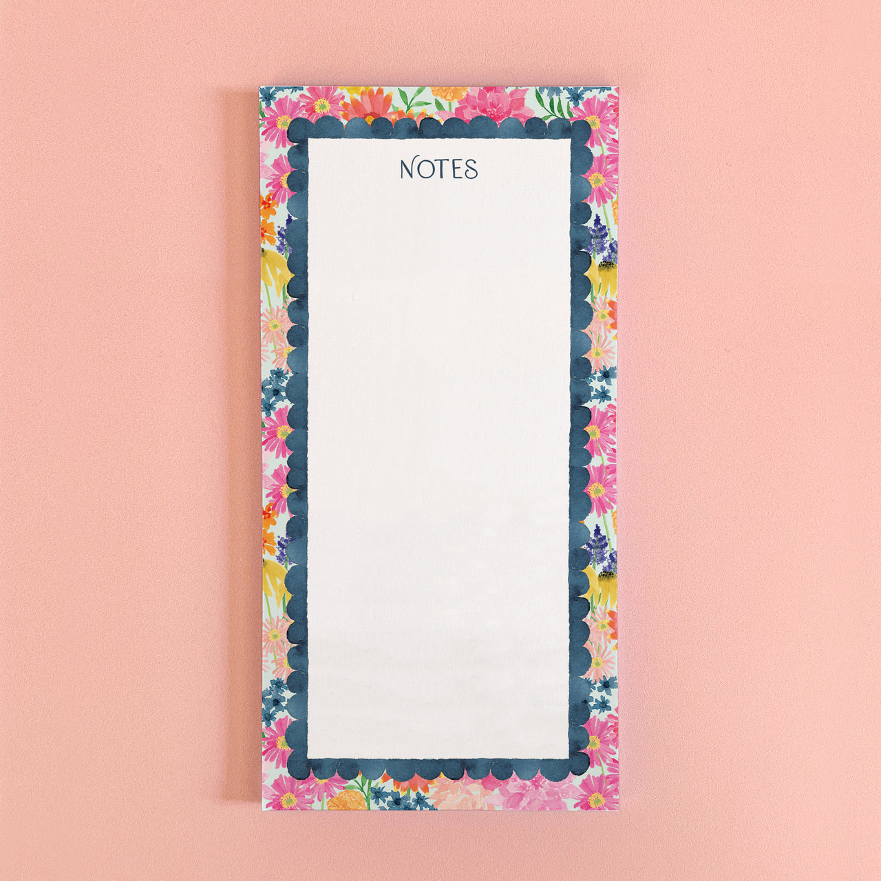 Floral border notepad with 'NOTES' text
