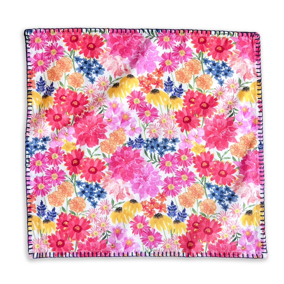 Bright Wildflowers Fabric Napkins - Set of 4