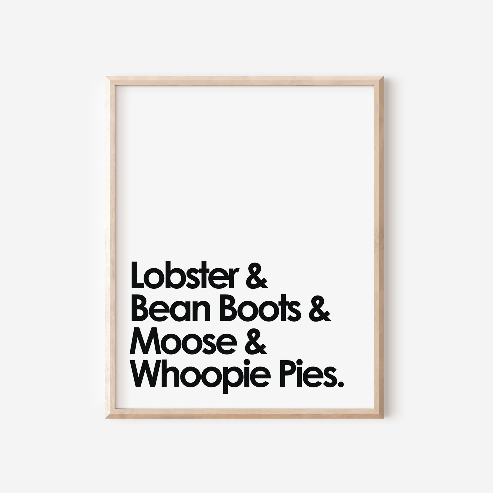 Lobster, Bean Boots, Moose, & Whoopie Pies Print by Gert & Co