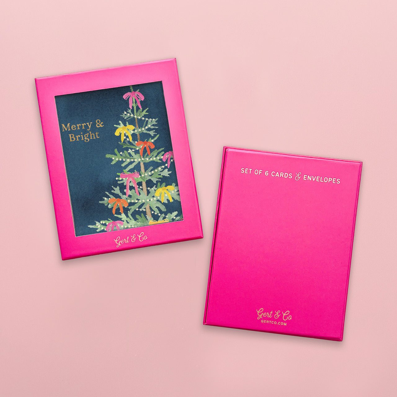 Whimsical Merry & Bright Holiday Greeting Cards, Set of 6