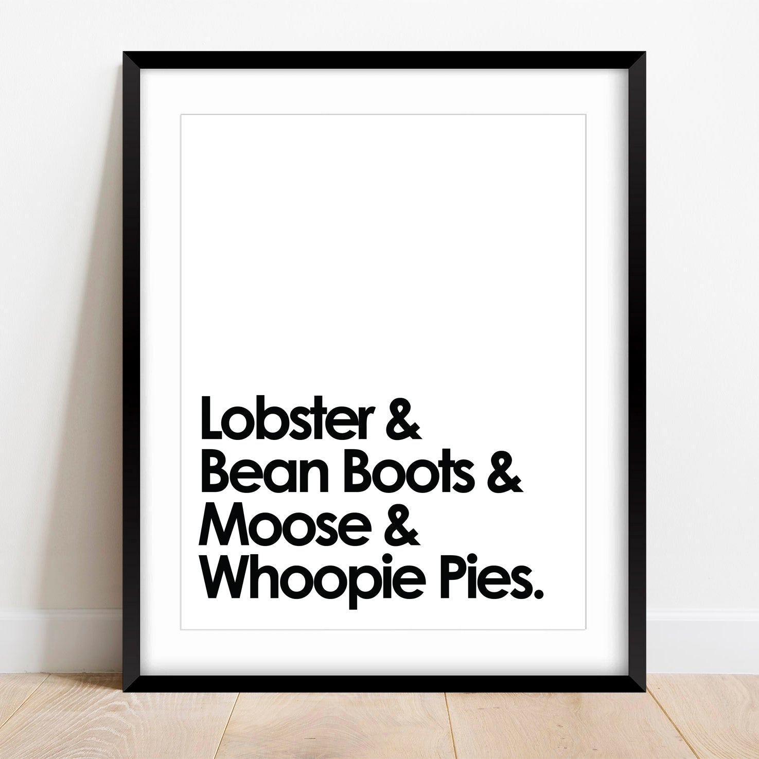 Lobster, Bean Boots, Moose, & Whoopie Pies Print by Gert & Co