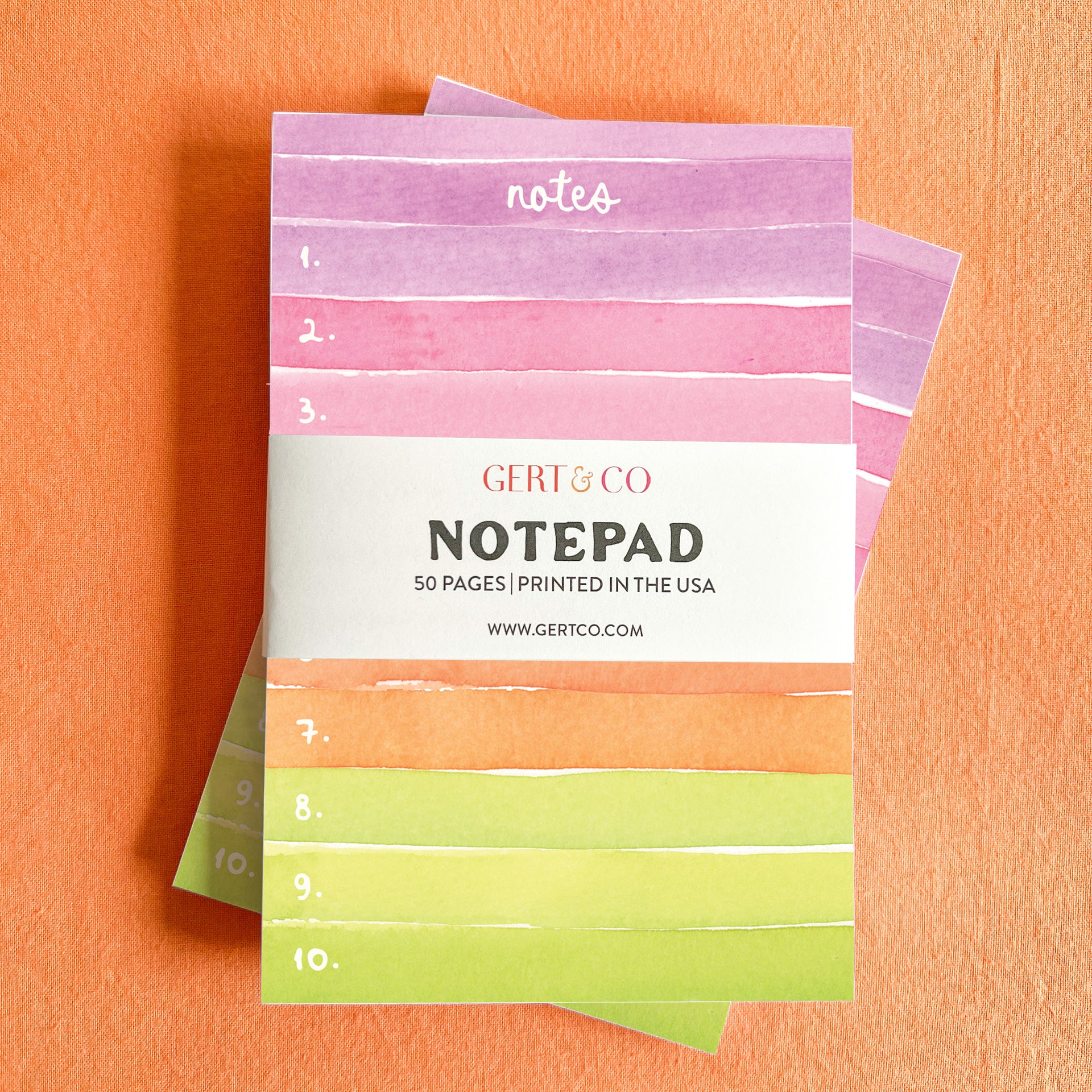 Colorblock Watercolor Stripes Notepad by Gert & Co