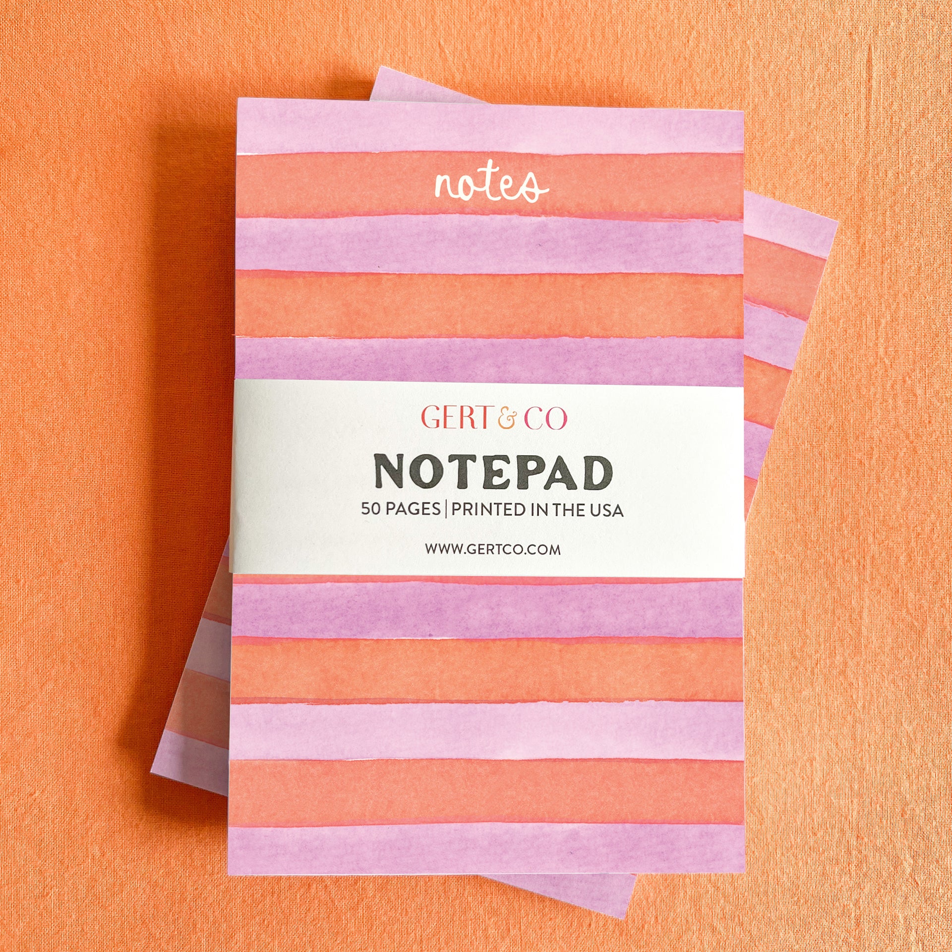 Orange and Purple Stripes Notepad by Gert & Co