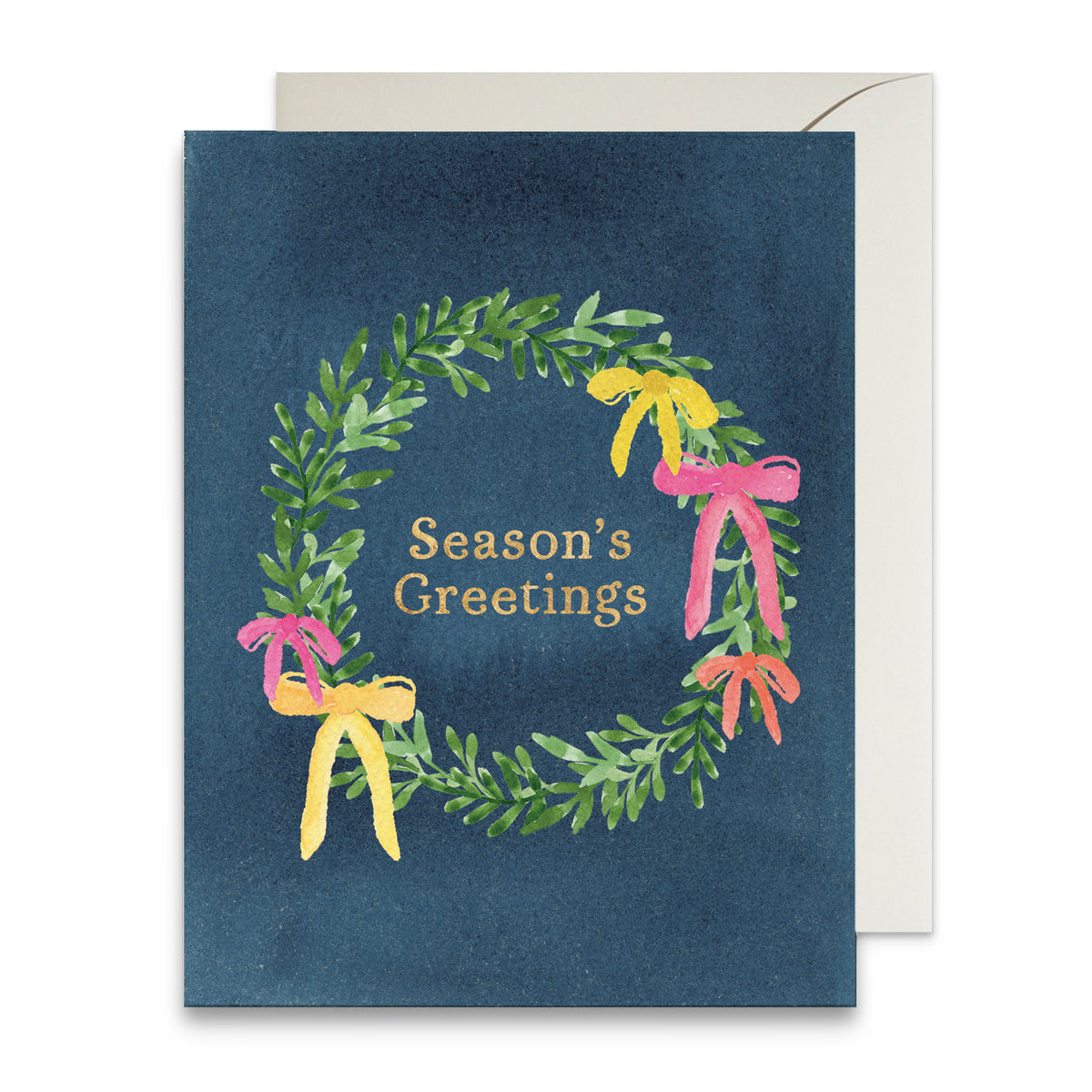 Season's Greetings Holiday Wreath Greeting Card