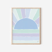 Blue Retro Sun Art Print by Gert & Co