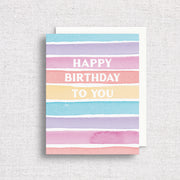 Rainbow Stripes 'Happy Birthday To You' Greeting Card by Gert & Co