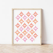 Autumnal Ikat Art Print by Gert and Co