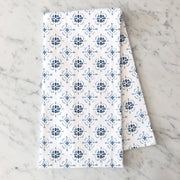 Blue and White Watercolor Medallions Tea Towel by Gert & Co