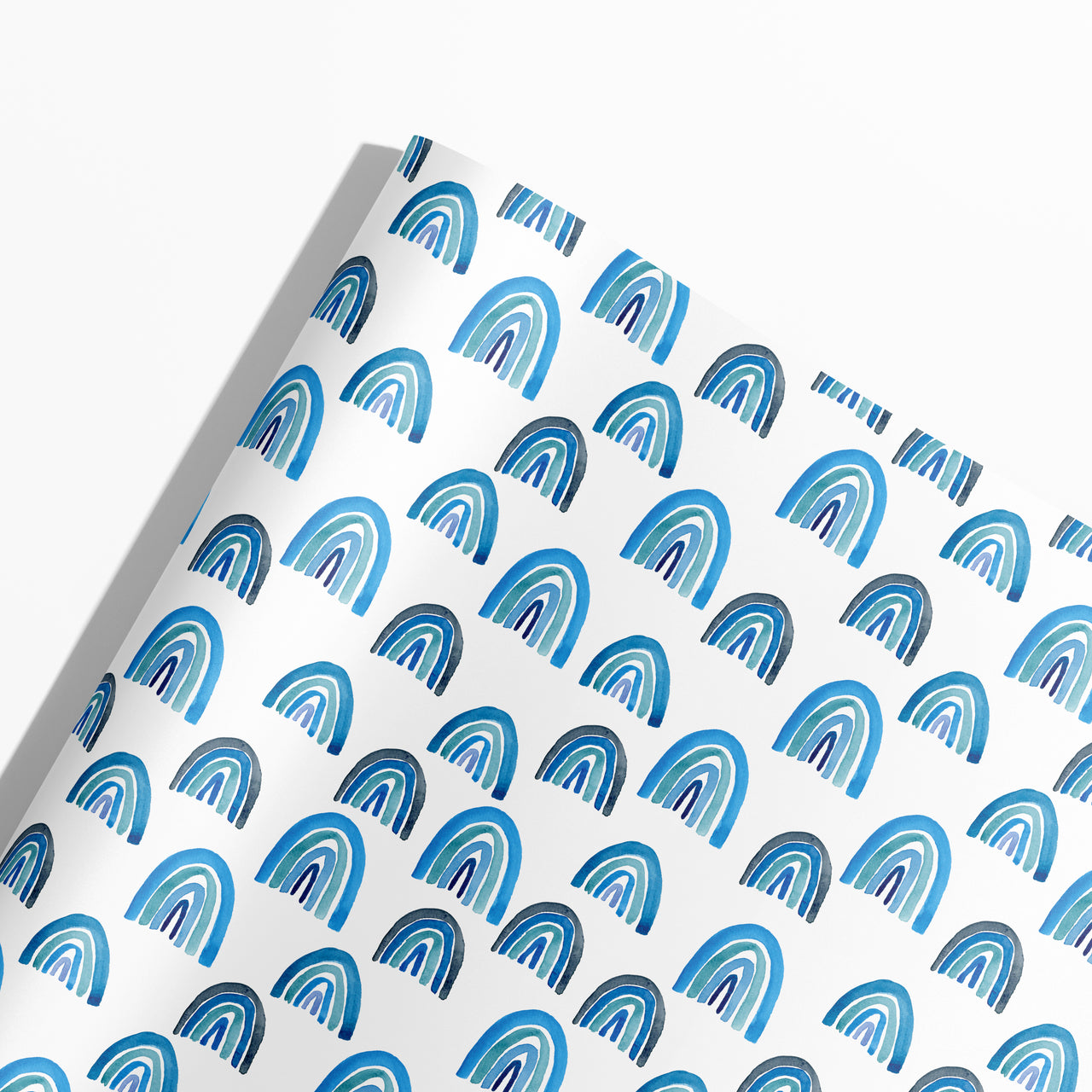 Blue Watercolor Rainbows Gift Wrap Gift Wrap by Gert & Co