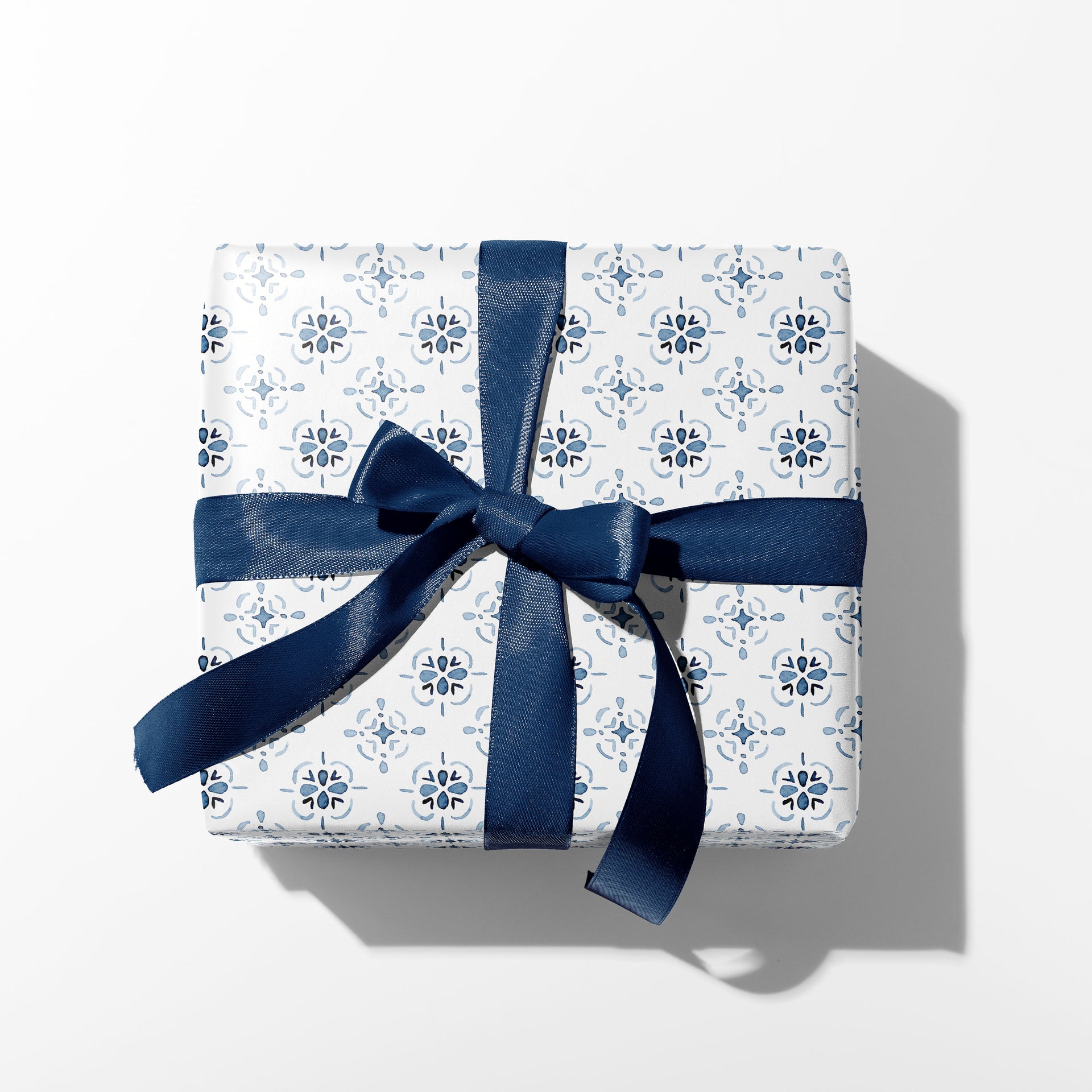 Blue Watercolor Medallion Gift Wrap by Gert & Co