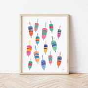  Colorful Watercolor Buoys Art Print by Gert & Co