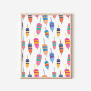 Colorful Watercolor Buoys Repeat Art Print by Gert & Co