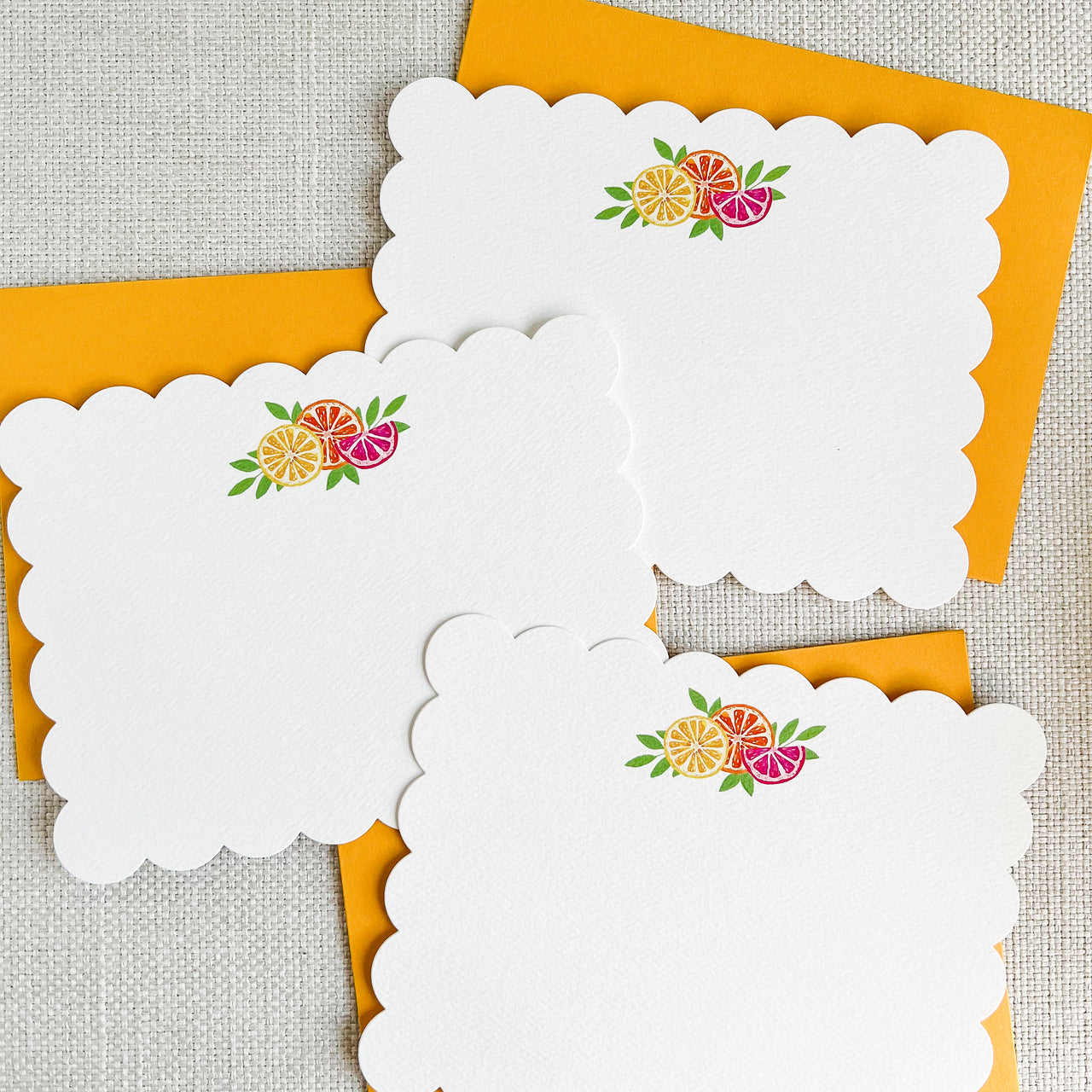 Bright Citrus & Oranges Note Card Set