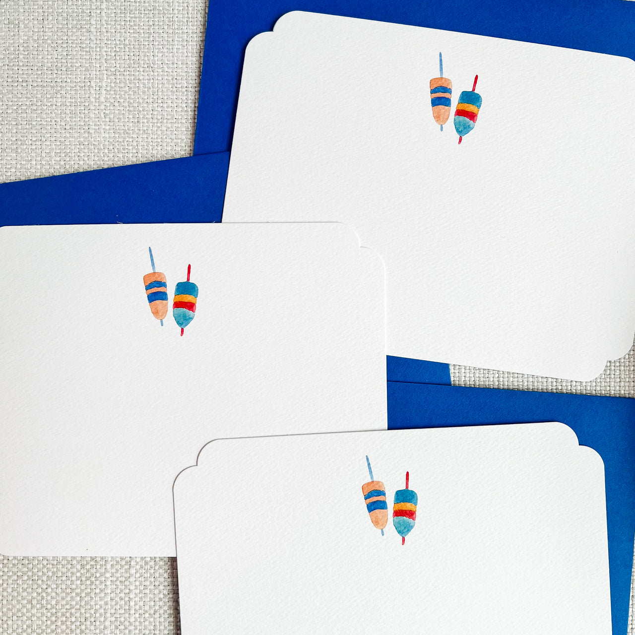 Watercolor Buoys Note Card Set