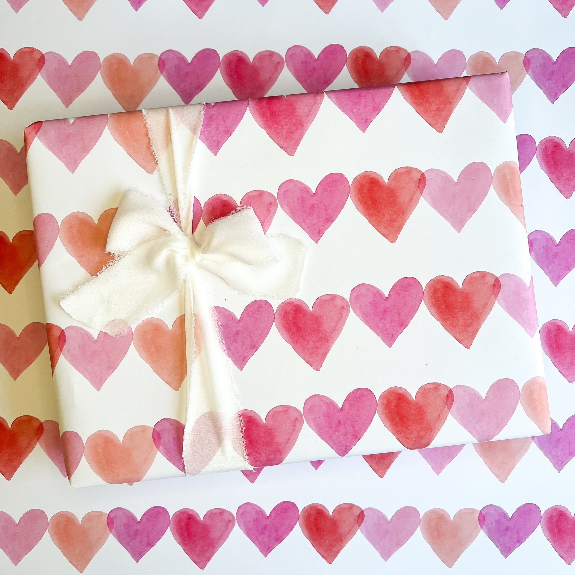 Watercolor Hearts Gift Wrap by Gert & Co