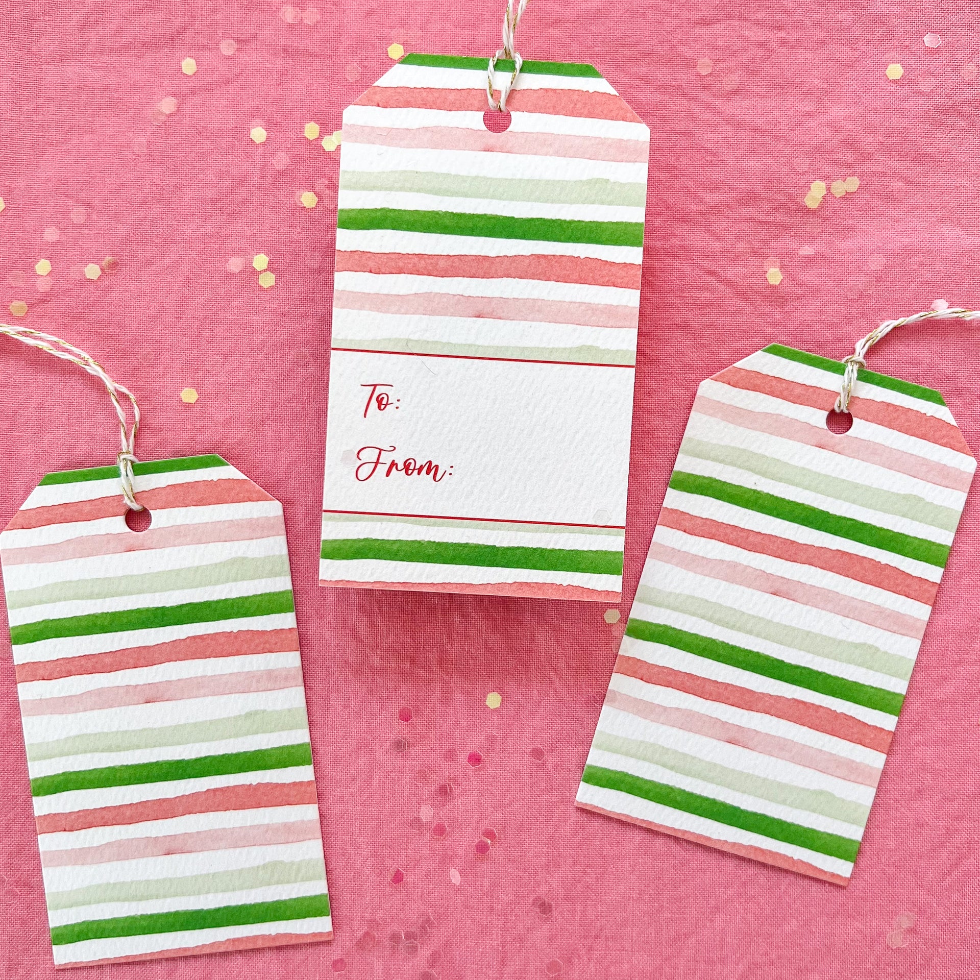 Christmas Stripes Holiday Gift Tags, Set of 8