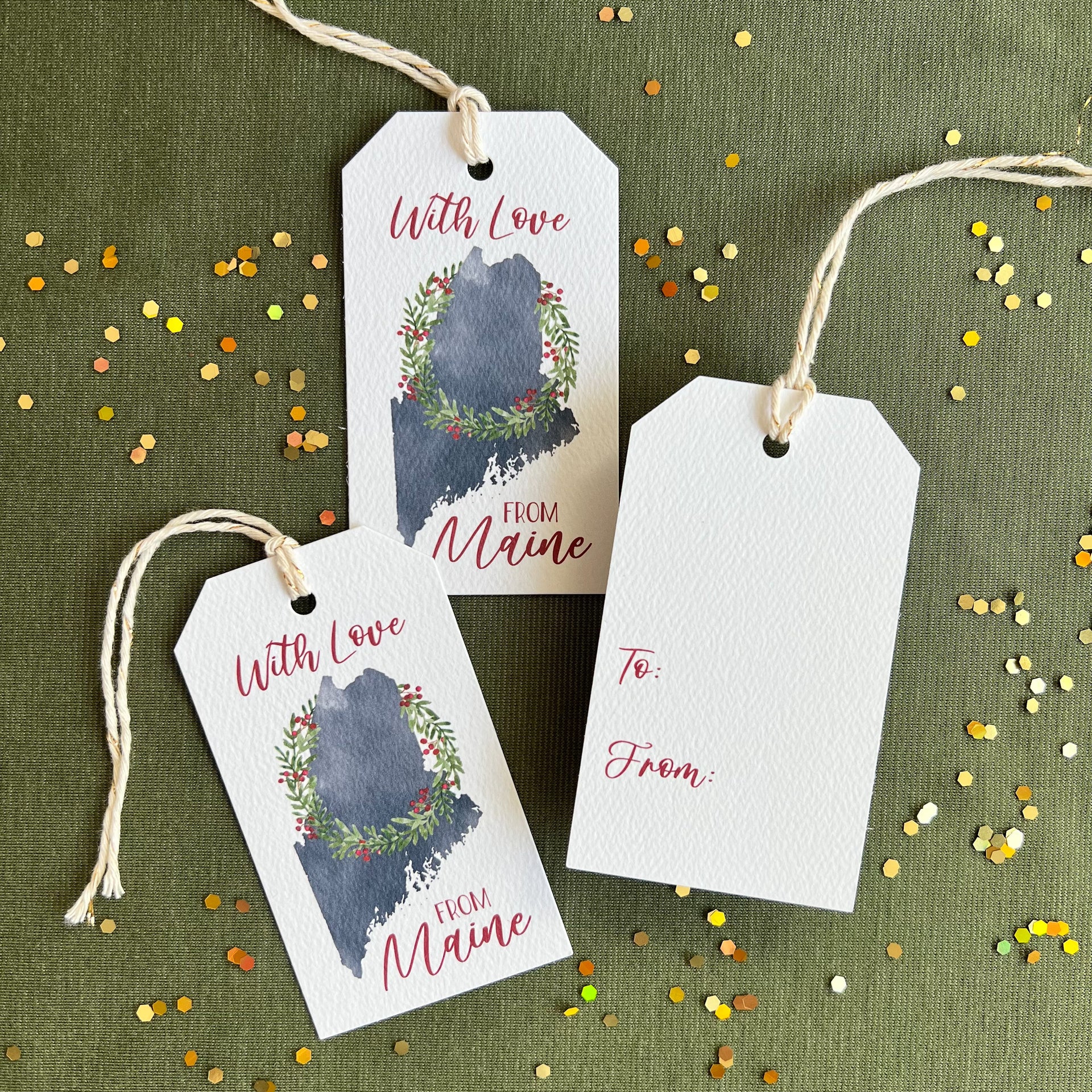 'With Love from Maine' Gift Tags, Set of 8
