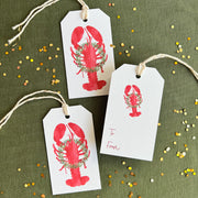 Maine Holiday Lobster Gift Tags, Set of 8