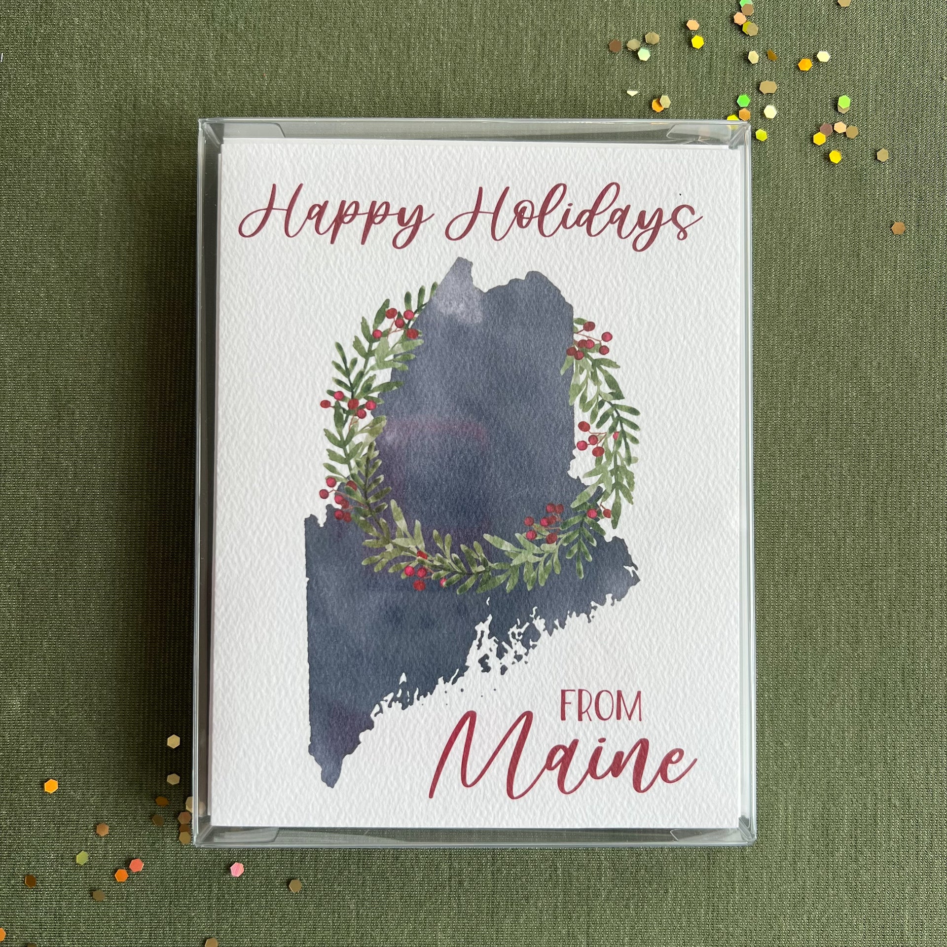 Happy Holidays from Maine Greeting Card, Set of 6