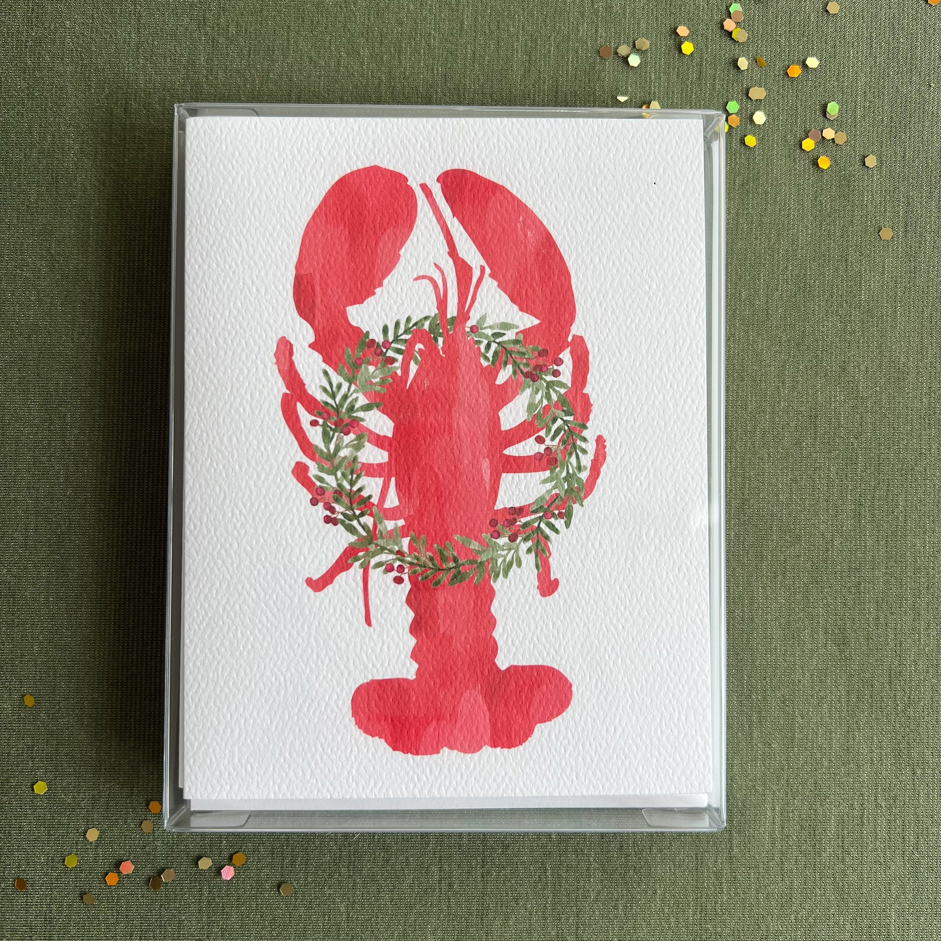 Maine Lobster Holiday Card, Set of 6