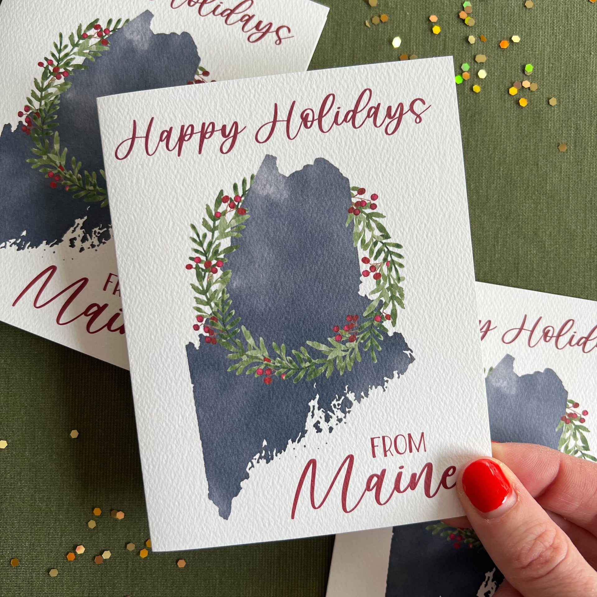 Happy Holidays from Maine Greeting Card