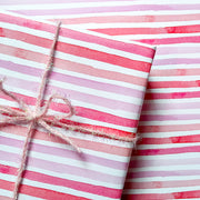 Pink Watercolor Stripes Gift Wrap by Gert & Co