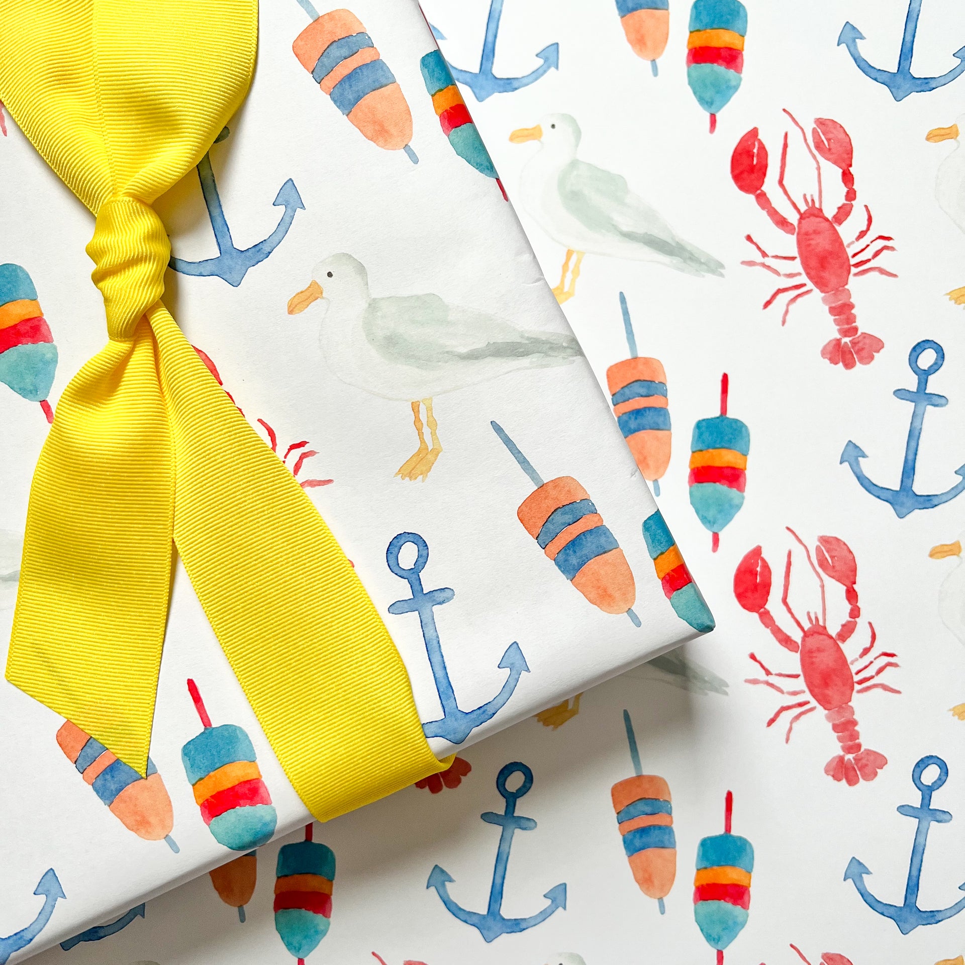 Watercolor Seaside Gift Wrap by gert and co