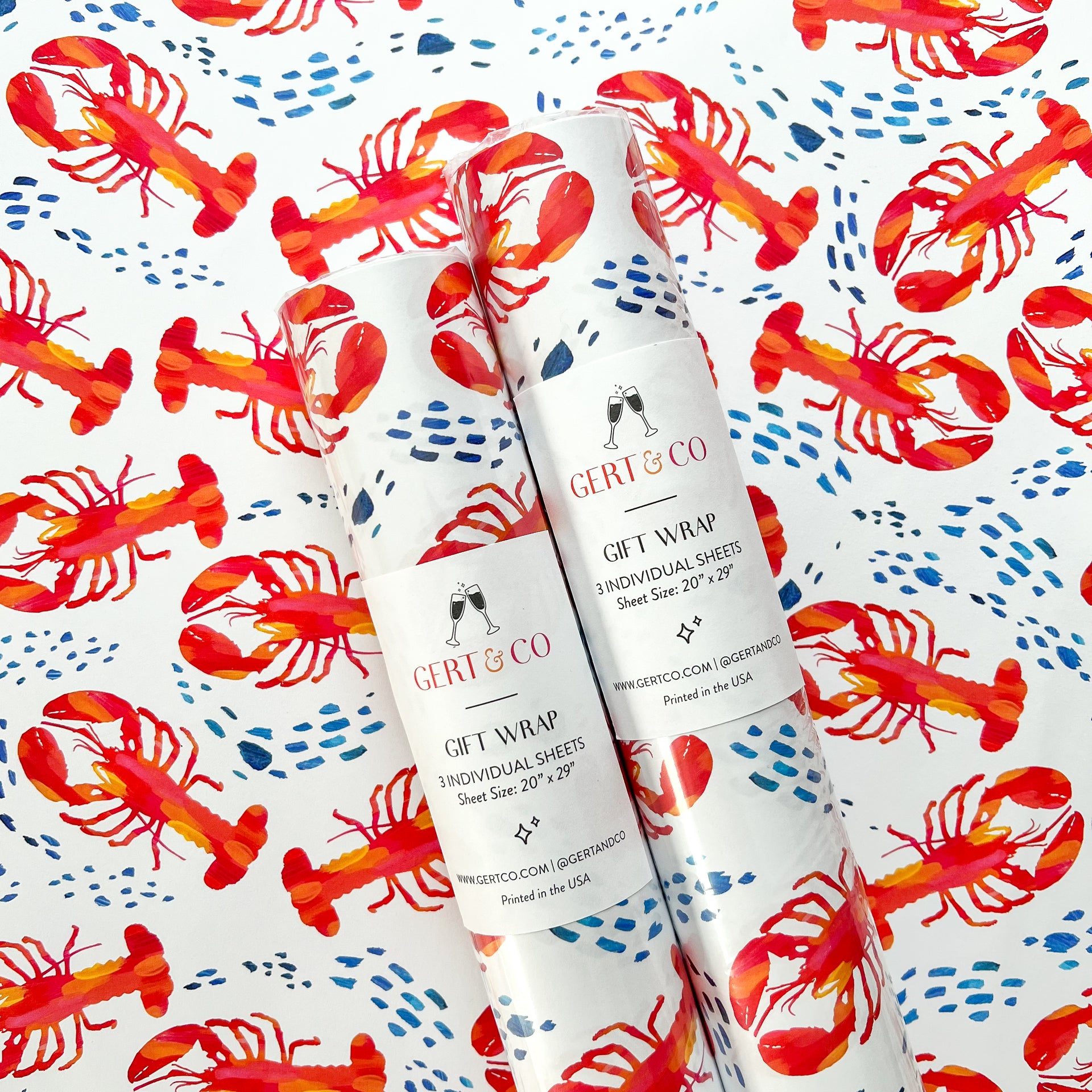 lobster gift wrap by gert and co