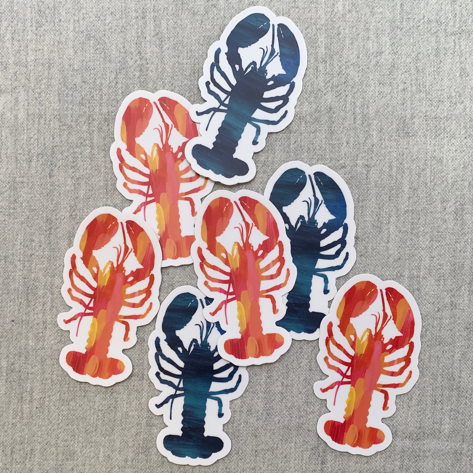 Blue and pink Lobster Stickers by Gert & Co
